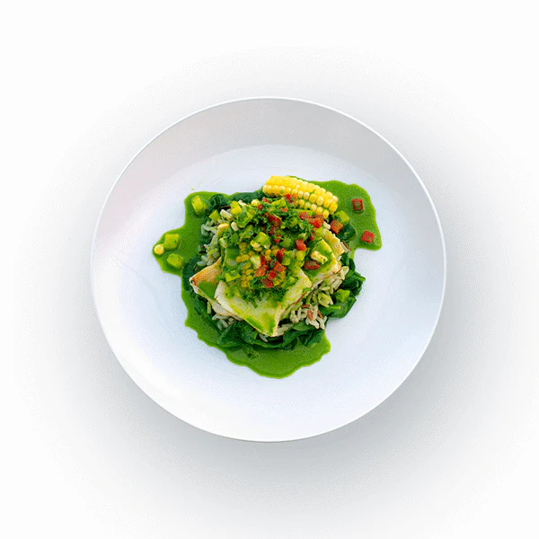 Sea Bass with Pineapple Green Sauce